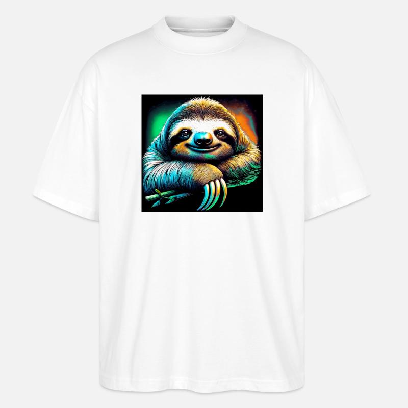 sloth - Stanley/Stella Oversized Unisex Organic T-shirt Blaster 2.0 - white