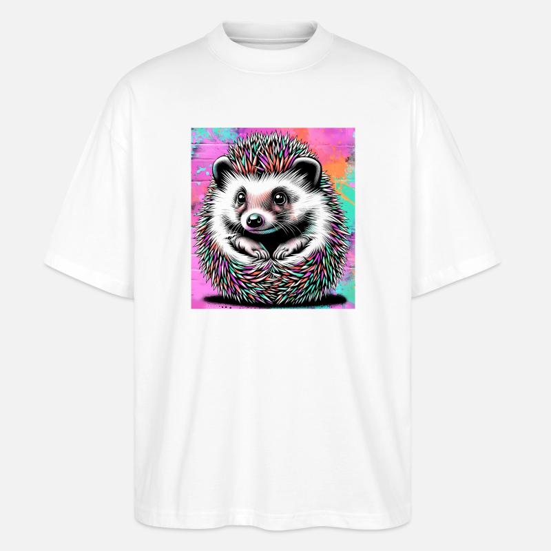 Igel - Stanley/Stella Oversized Unisex Bio T-Shirt Blaster 2.0 - Weiß