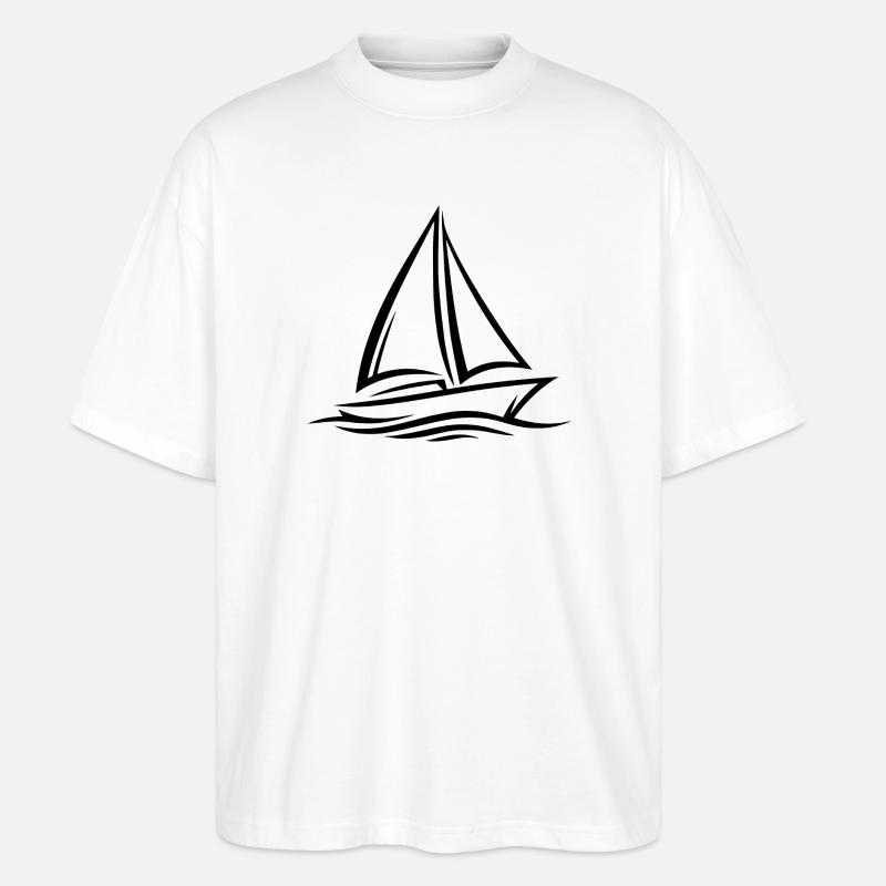 Segelboot - Stanley/Stella Oversized Unisex Bio T-Shirt Blaster 2.0 - Weiß