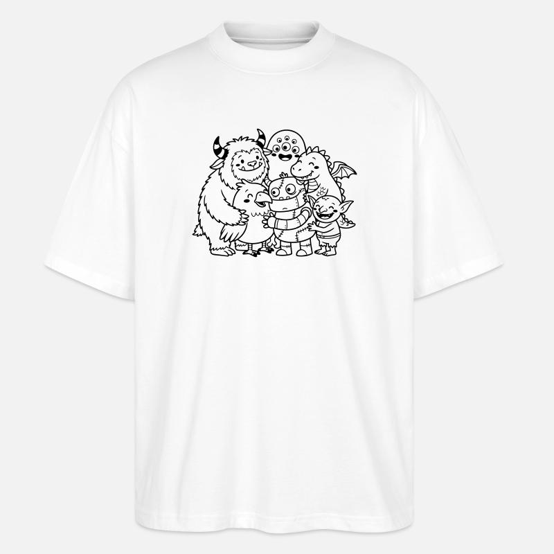 monsters cute - Stanley/Stella Oversized Unisex Organic T-shirt Blaster 2.0 - white