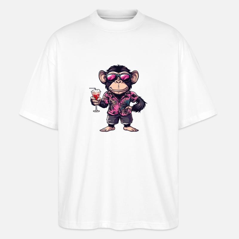 Gorilla Comic Sommer - Stanley/Stella Oversized Unisex Bio T-Shirt Blaster 2.0 - Weiß