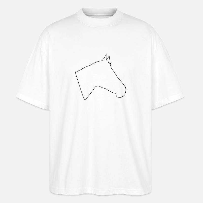 Pferdekopf - Stanley/Stella Oversized Unisex Bio T-Shirt Blaster 2.0 - Weiß
