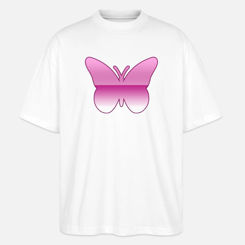 Schmetterling - Stanley/Stella Oversized Unisex Bio T-Shirt Blaster 2.0 - Weiß