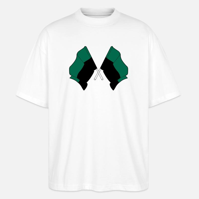 Texel Crossed Flags – Island Pride - Stanley/Stella Oversized Unisex Bio T-Shirt Blaster 2.0 - Weiß