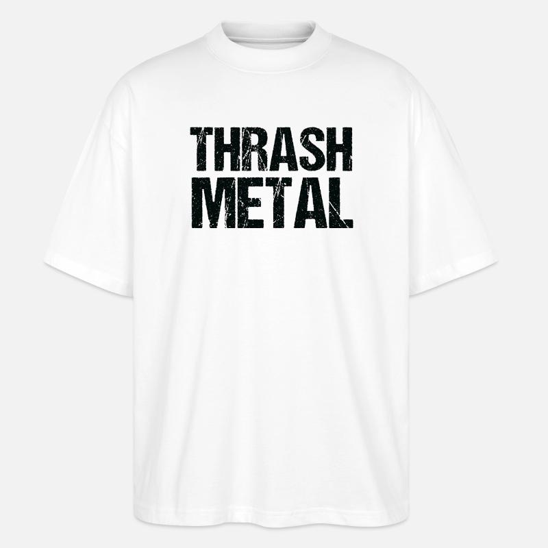 Thrash Metal Bold Typography - Stanley/Stella Oversized Unisex Organic T-shirt Blaster 2.0 - white