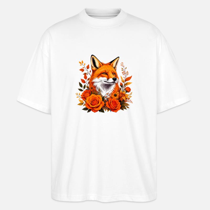 Fuchs im Herbstrausch - Stanley/Stella Oversized Unisex Bio T-Shirt Blaster 2.0 - Weiß