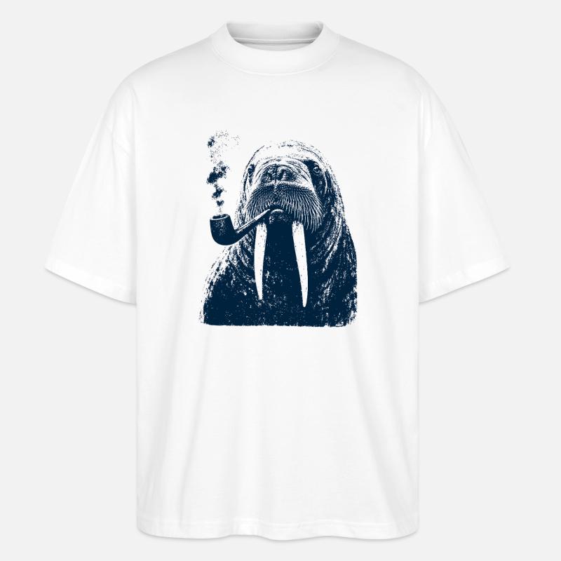 Capitaine morse - T-shirt bio Blaster 2.0 coupe oversize Stanley/Stella Unisexe - blanc