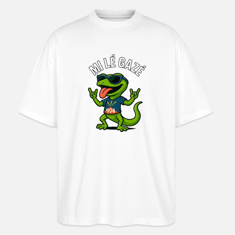 Mi lé Gazé 974 - T-shirt bio Blaster 2.0 coupe oversize Stanley/Stella Unisexe - blanc