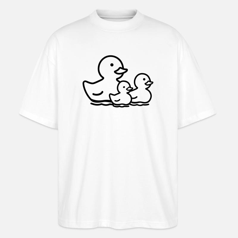 Entenfamilie - Stanley/Stella Oversized Unisex Bio T-Shirt Blaster 2.0 - Weiß