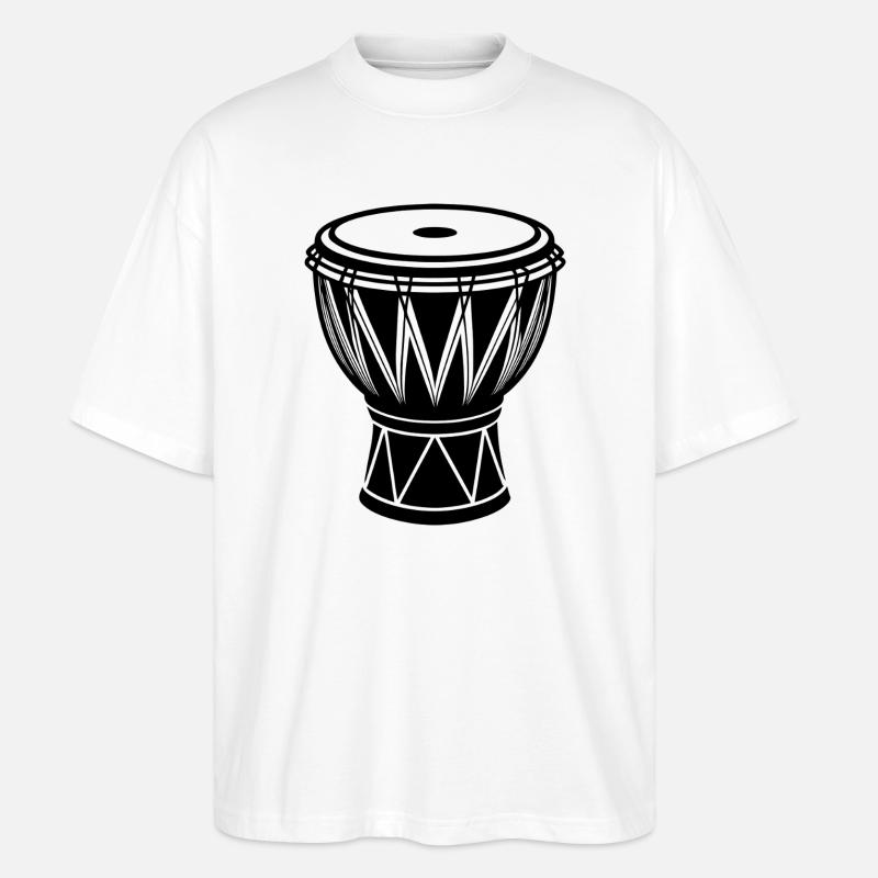 Afrikanische Conga-Trommel - Stanley/Stella Oversized Unisex Bio T-Shirt Blaster 2.0 - Weiß