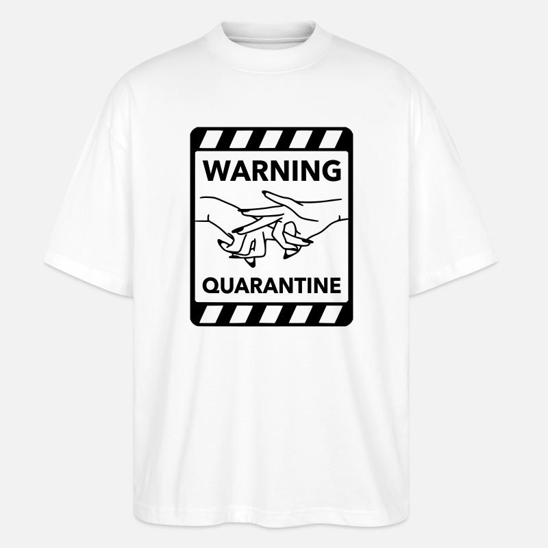 Avertissement : Quarantaine - T-shirt bio Blaster 2.0 coupe oversize Stanley/Stella Unisexe - blanc
