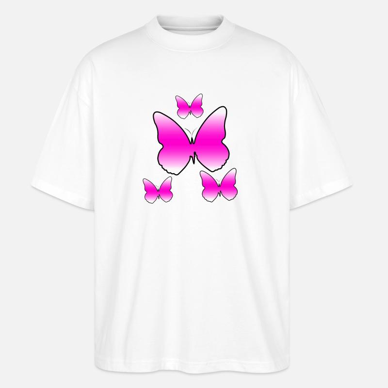 Schmetterlinge - Stanley/Stella Oversized Unisex Bio T-Shirt Blaster 2.0 - Weiß