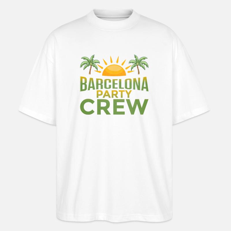 Barcelone Party Crew - T-shirt bio Blaster 2.0 coupe oversize Stanley/Stella Unisexe - blanc