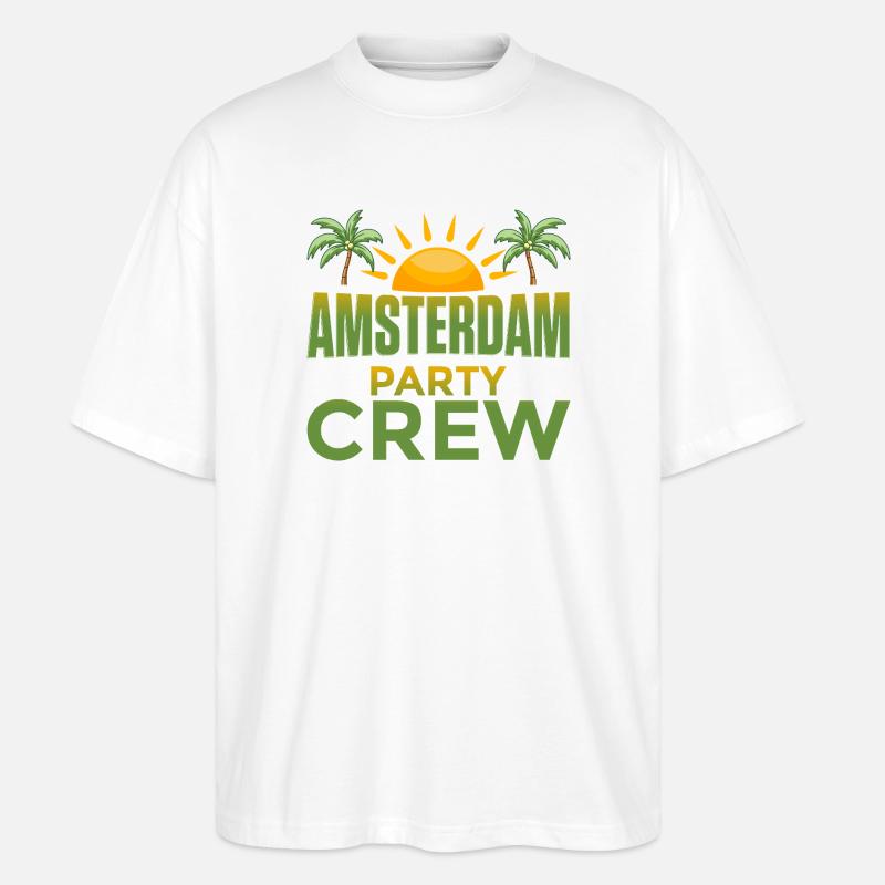 Amsterdam Party Crew - Stanley/Stella Oversized Unisex Bio T-Shirt Blaster 2.0 - Weiß