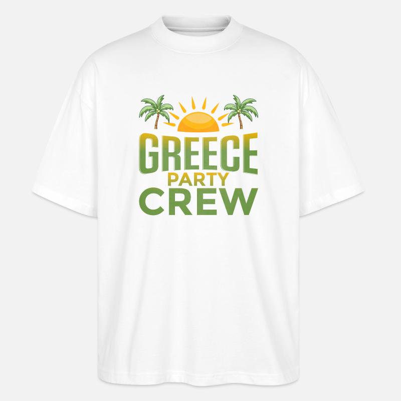 Greece Party Crew - Stanley/Stella Oversized Unisex Organic T-shirt Blaster 2.0 - white