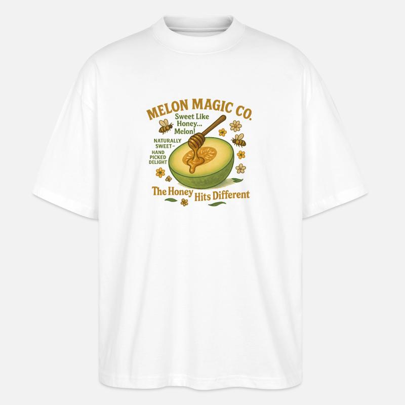 Melon Honey Magic Illustration - Stanley/Stella Oversized Unisex Organic T-shirt Blaster 2.0 - white