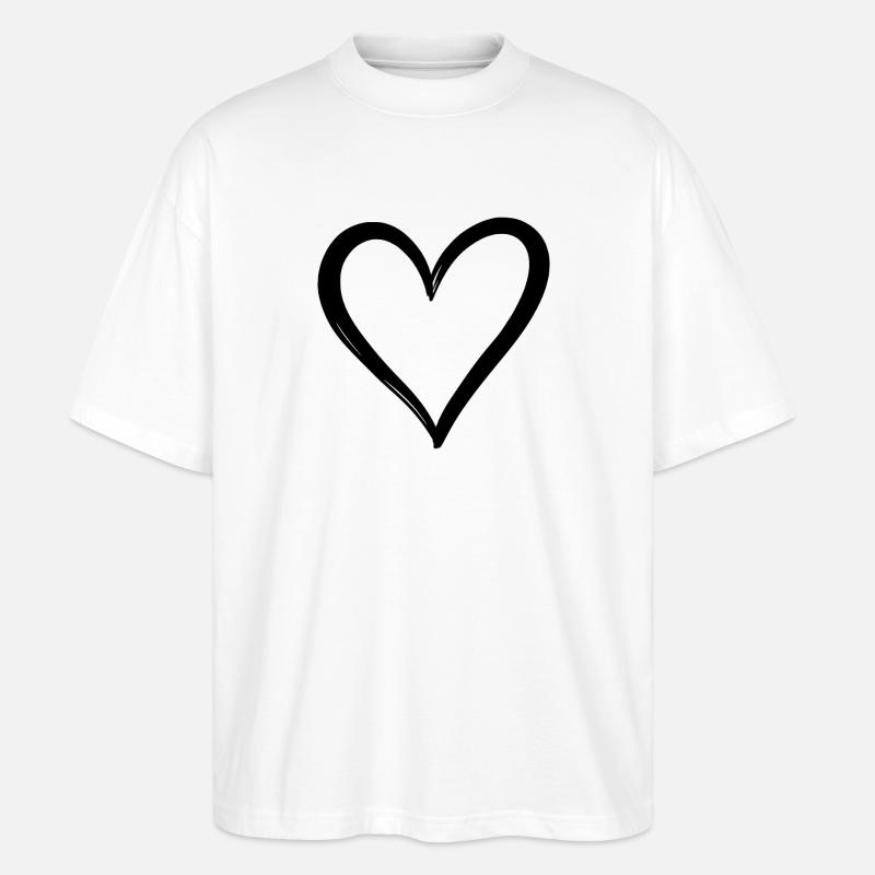 Herz - Stanley/Stella Oversized Unisex Bio T-Shirt Blaster 2.0 - Weiß