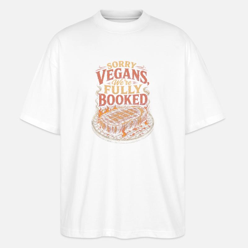 Désolé Vegans, barbecue complet - T-shirt bio Blaster 2.0 coupe oversize Stanley/Stella Unisexe - blanc