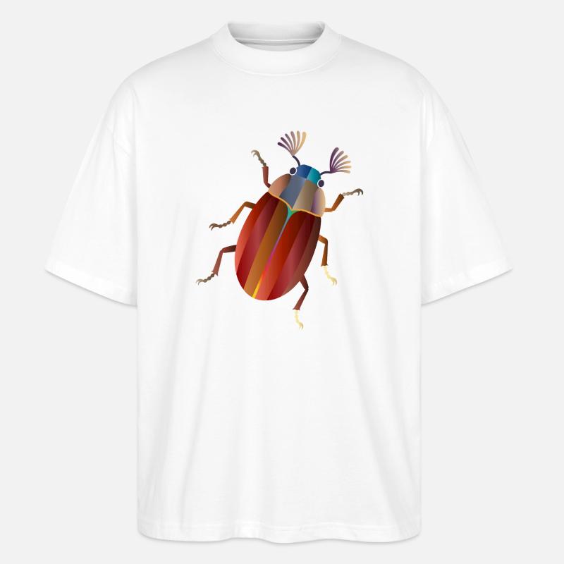 Bunter Maikäfer Retro Stil - Stanley/Stella Oversized Unisex Bio T-Shirt Blaster 2.0 - Weiß