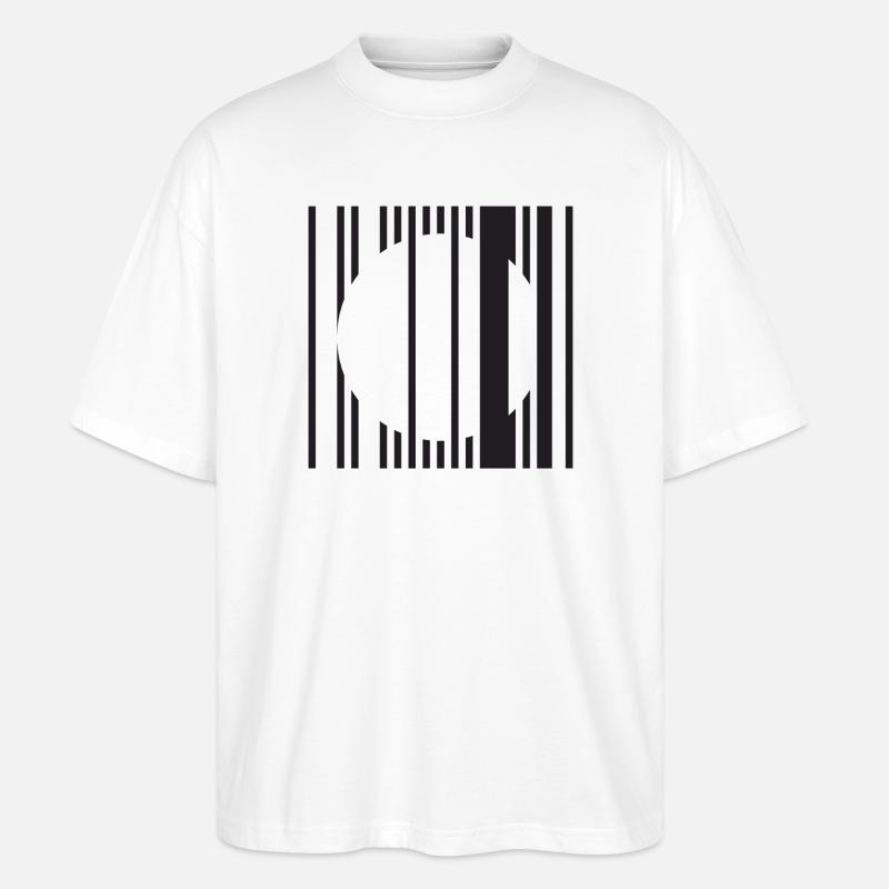 Barred Circle Minimalism - Stanley/Stella Oversized Unisex Organic T-shirt Blaster 2.0 - white