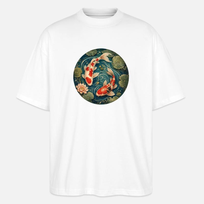 Koi Pond - Stanley/Stella Oversized Unisex Organic T-shirt Blaster 2.0 - white
