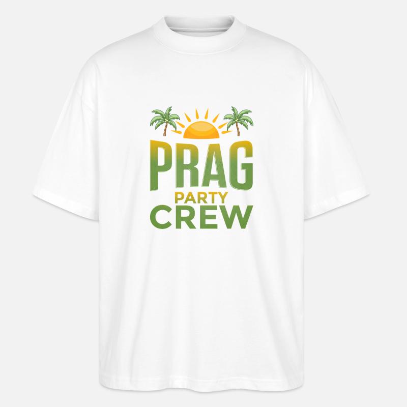 Prag Party Crew - Stanley/Stella Oversized Unisex Bio T-Shirt Blaster 2.0 - Weiß