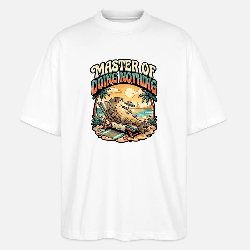 Karpfen Angler - Stanley/Stella Oversized Unisex Bio T-Shirt Blaster 2.0 - Weiß