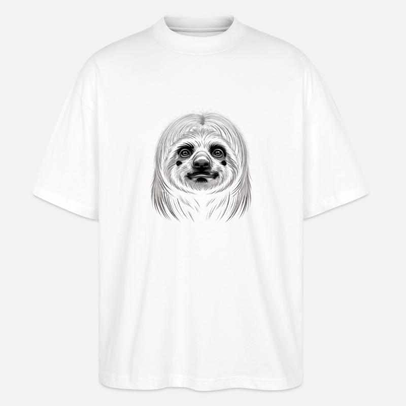 Faultier - Stanley/Stella Oversized Unisex Bio T-Shirt Blaster 2.0 - Weiß