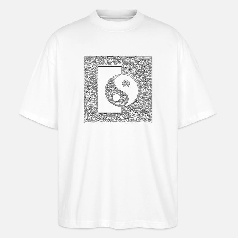 Yin Yang – Schwarz - Stanley/Stella Oversized Unisex Bio T-Shirt Blaster 2.0 - Weiß