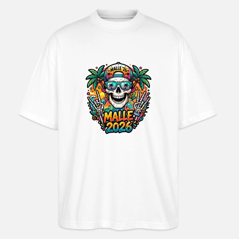 Malle 2026 Skull - T-shirt bio Blaster 2.0 coupe oversize Stanley/Stella Unisexe - blanc