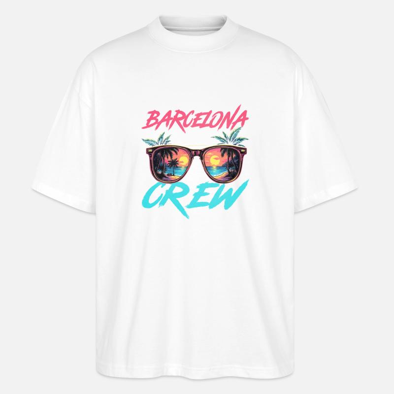 Barcelone Party Crew - T-shirt bio Blaster 2.0 coupe oversize Stanley/Stella Unisexe - blanc
