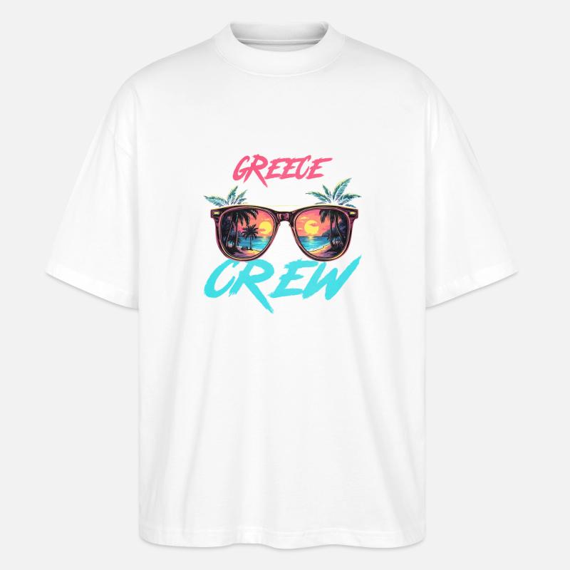 Greece Party Crew - Stanley/Stella Oversized Unisex Organic T-shirt Blaster 2.0 - white