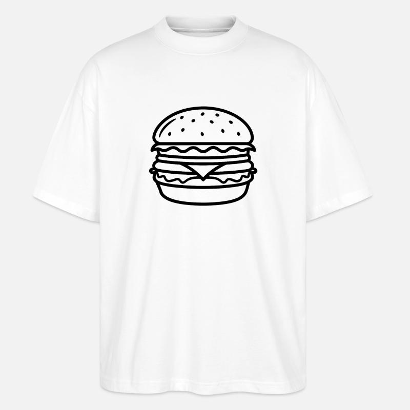 Cheeseburgers - Stanley/Stella Oversized Unisex Organic T-shirt Blaster 2.0 - white