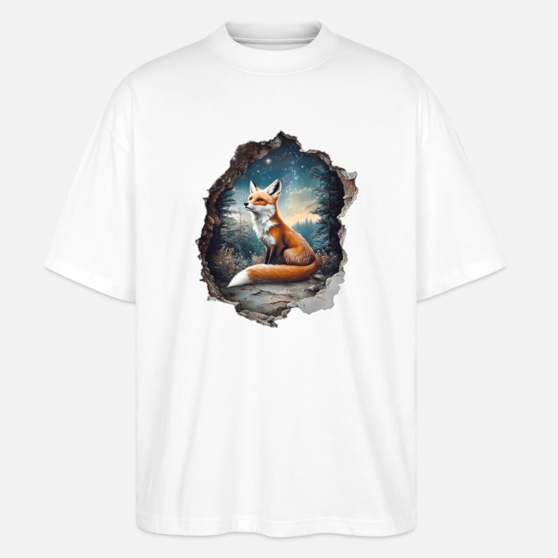 Fox Star Forest - Stanley/Stella Oversized Unisex Organic T-shirt Blaster 2.0 - white