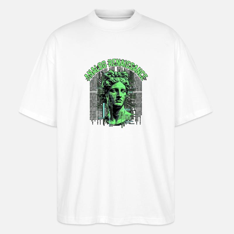 Technologie de la Renaissance analogique - T-shirt bio Blaster 2.0 coupe oversize Stanley/Stella Unisexe - blanc
