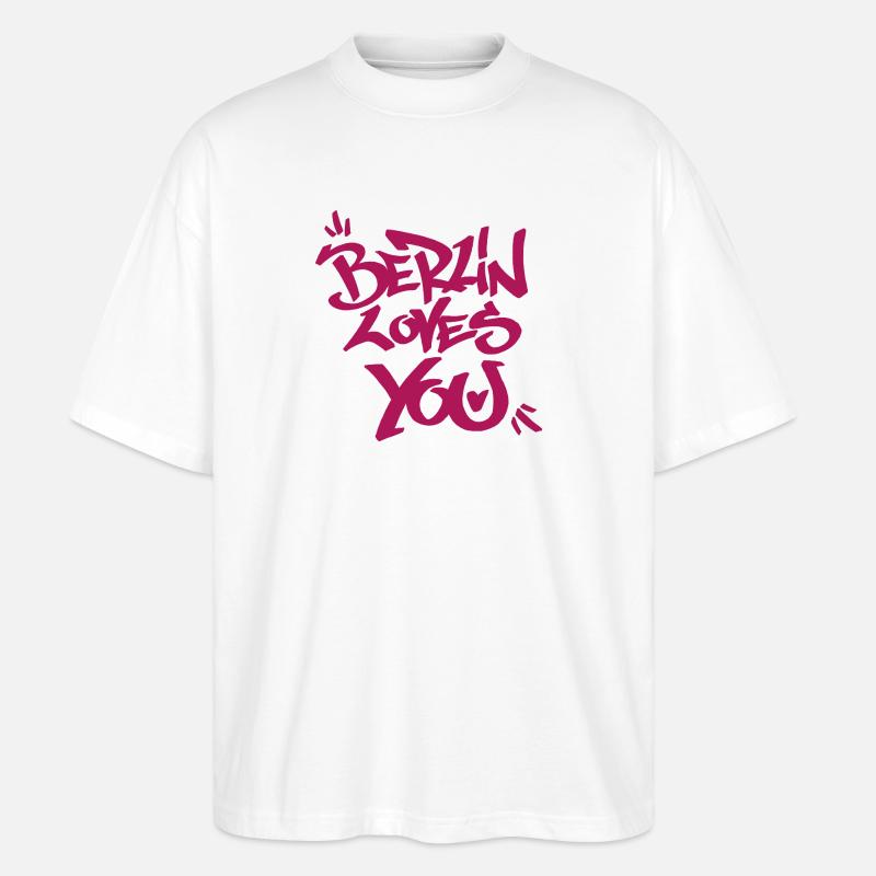 Berlin liebt dich Graffiti-Style - Stanley/Stella Oversized Unisex Bio T-Shirt Blaster 2.0 - Weiß