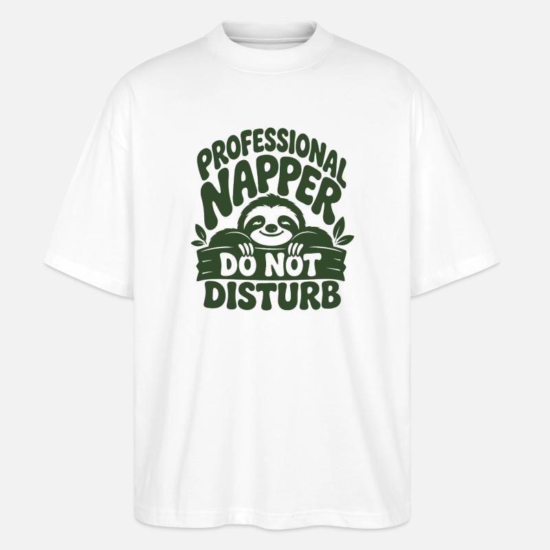 Not Fast Just Energy Sloth - Stanley/Stella Oversized Unisex Bio T-Shirt Blaster 2.0 - Weiß