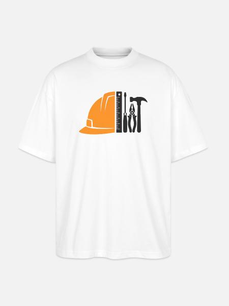 Tool & Construction Helmet – Craftsman Logo - Stanley/Stella Oversized Unisex Organic T-shirt Blaster 2.0 - white