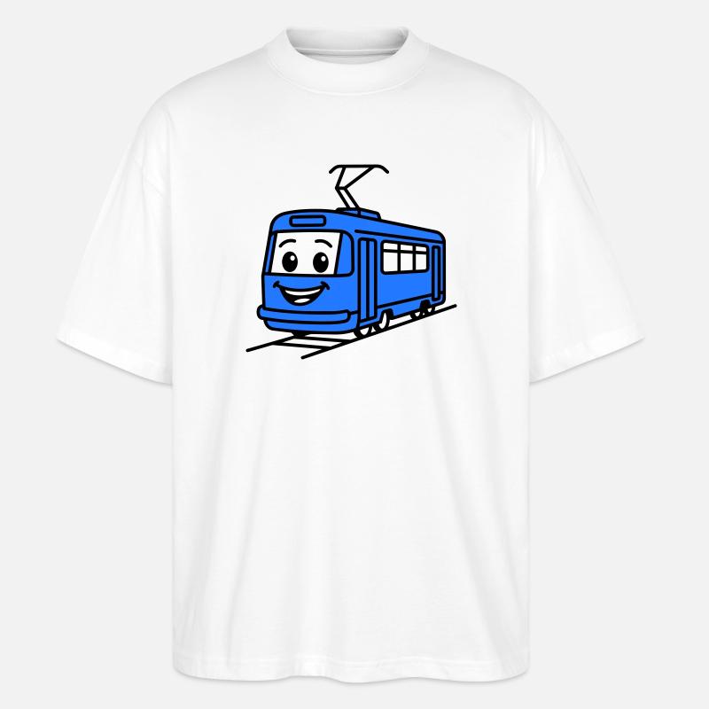 Dessin animé du tramway - T-shirt bio Blaster 2.0 coupe oversize Stanley/Stella Unisexe - blanc