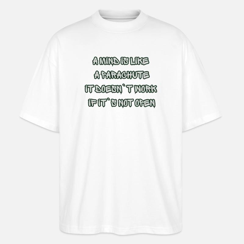 Open Mind Parachute Zitat - Stanley/Stella Oversized Unisex Bio T-Shirt Blaster 2.0 - Weiß