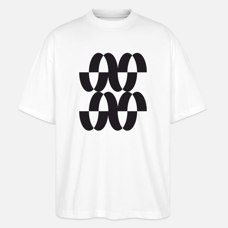 Interwoven Orbit Pattern - Stanley/Stella Oversized Unisex Organic T-shirt Blaster 2.0 - white