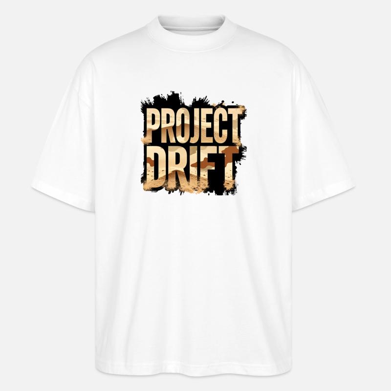 Project Drift Camouflage Racing Statement - Stanley/Stella Oversized Unisex Organic T-shirt Blaster 2.0 - white