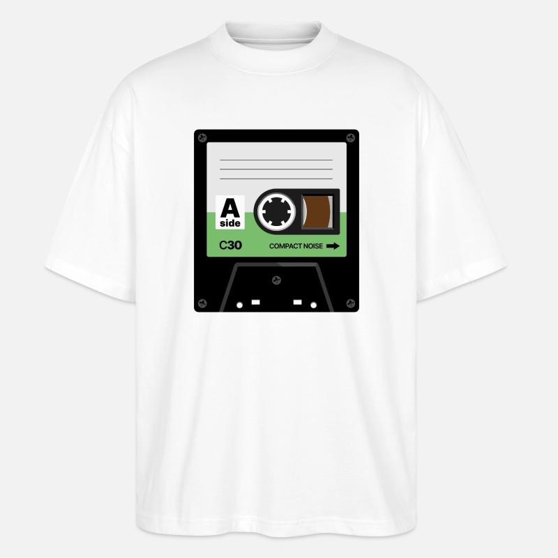 Tiny Cassette - Stanley/Stella Oversized Unisex Organic T-shirt Blaster 2.0 - white
