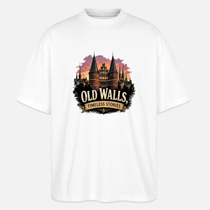 Lübeck Stadmauer - Stanley/Stella Oversized Unisex Bio T-Shirt Blaster 2.0 - Weiß