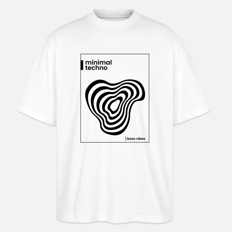 Conception minimale de l’affiche techno - T-shirt bio Blaster 2.0 coupe oversize Stanley/Stella Unisexe - blanc