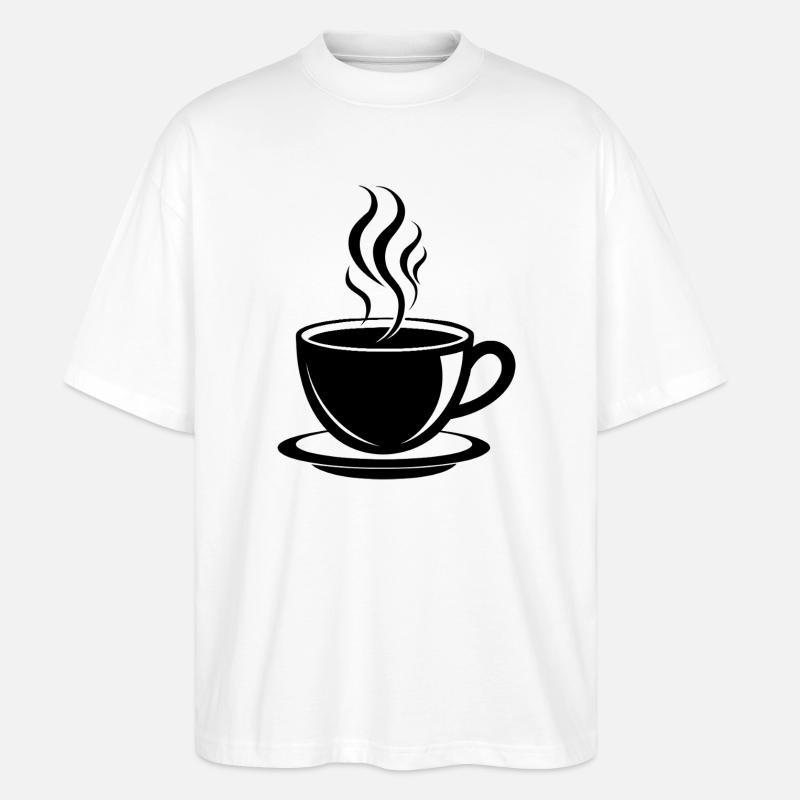 Coffee cup - Stanley/Stella Oversized Unisex Organic T-shirt Blaster 2.0 - white