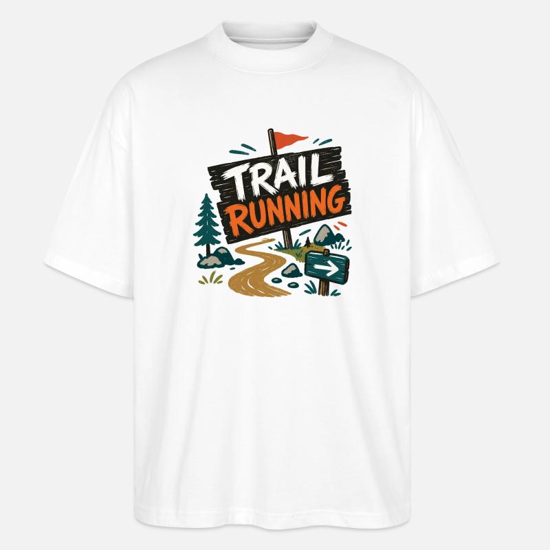 Trailrunning - Stanley/Stella Oversized Unisex Bio T-Shirt Blaster 2.0 - Weiß