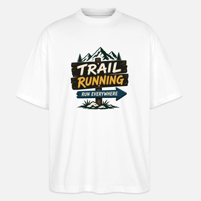 Course en sentier - Courez partout - T-shirt bio Blaster 2.0 coupe oversize Stanley/Stella Unisexe - blanc