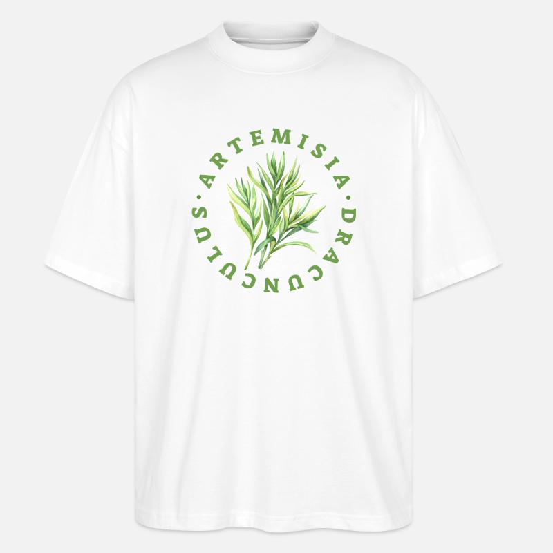 Artemisia Dracunculus Blattemblem - Stanley/Stella Oversized Unisex Bio T-Shirt Blaster 2.0 - Weiß