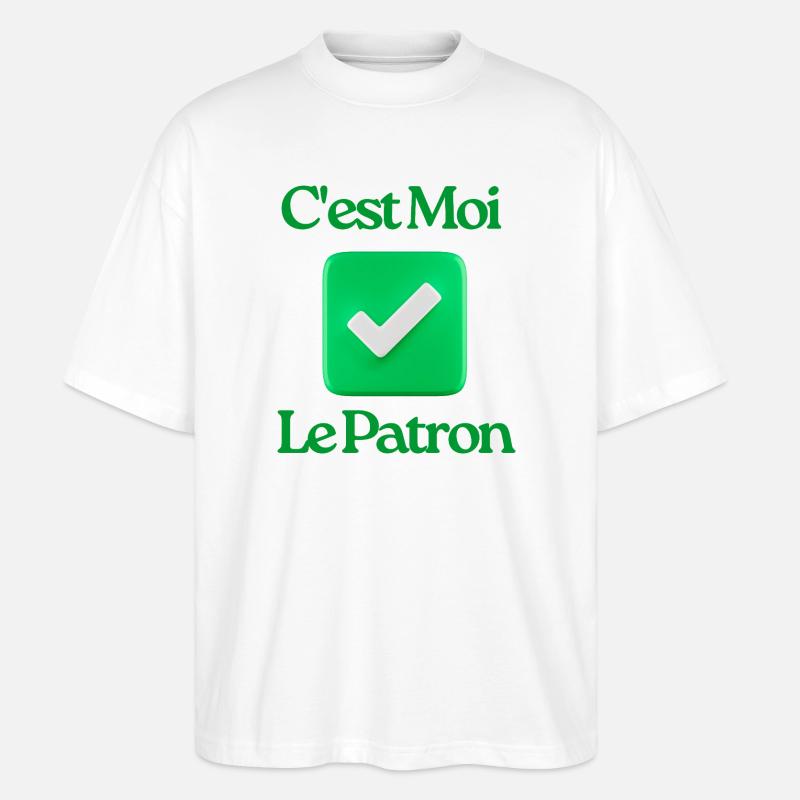 C’est Moi Le Patron - T-shirt bio Blaster 2.0 coupe oversize Stanley/Stella Unisexe - blanc